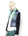 Blouson en jean avec manches en tweed de Bershka Blouson en jean avec manches en tweed de Bershka