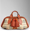 Sac bowling en Haymarket à pompons de Burberry Prorsum Sac bowling en Haymarket à pompons de Burberry Prorsum