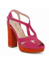 Sandales orange et fuchsia de La Halle aux Chaussures Sandales orange et fuchsia de La Halle aux Chaussures