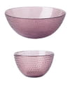 Saladier et coupelle en verre perlé d'Eurodif Saladier et coupelle en verre perlé d'Eurodif