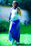 Jupe de grossesse Vanille bleu cyclade De mois en moi Jupe de grossesse Vanille bleu cyclade De mois en moi